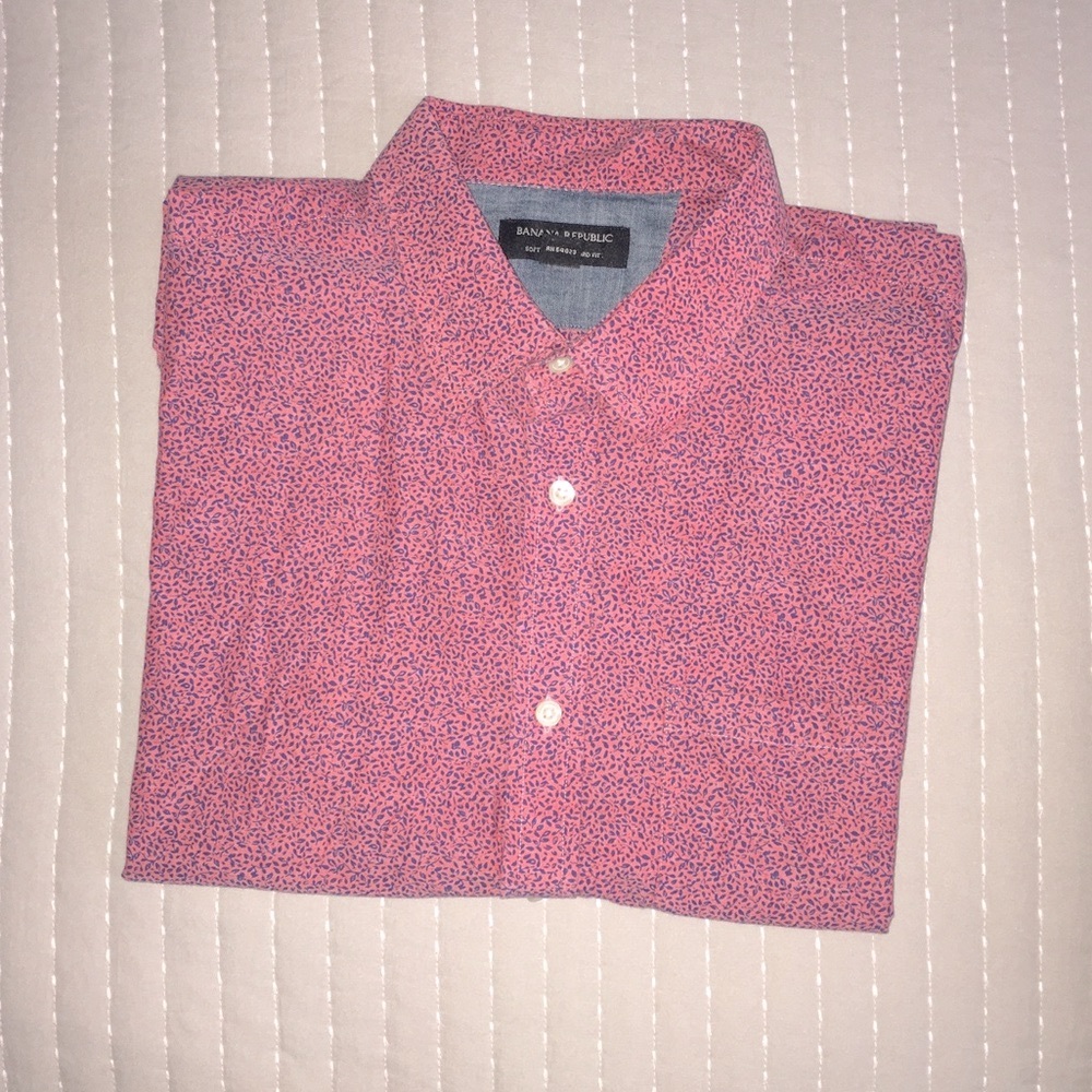 BANANA REPUBLIC 👍Men’s short sleeve dress shirt